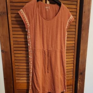 Woolrich Rust Orange Embroidered Mini Dress